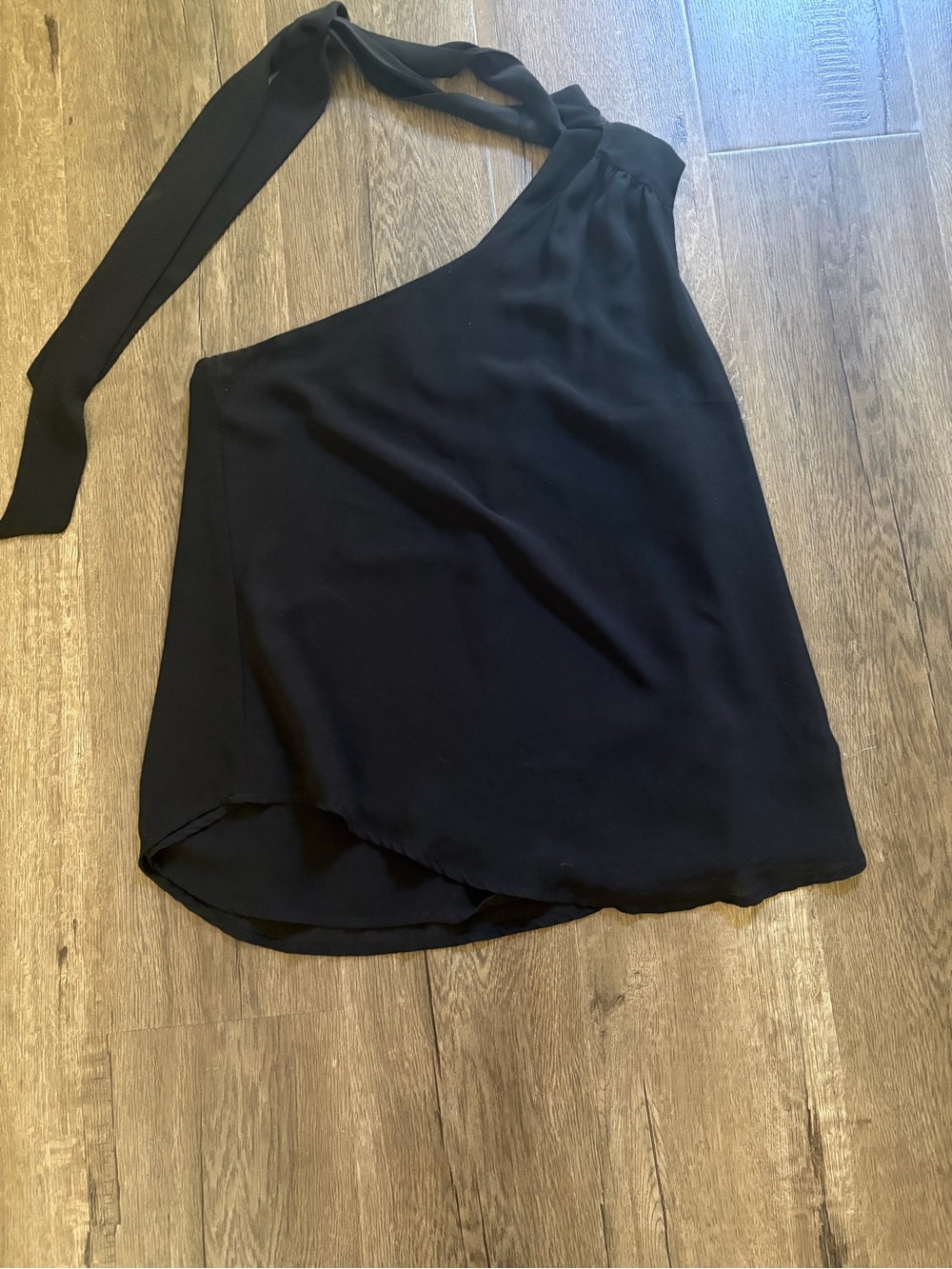 One-Shoulder Black Women's Top